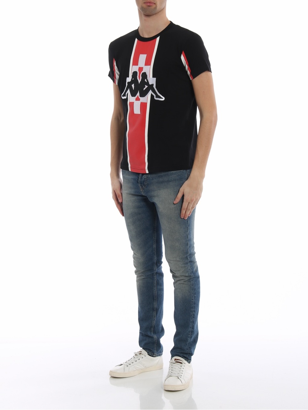 Marcelo Burlon County of Milan Kappa Stripe Jersey T-Shirt Size S - Picture 2 of 5